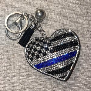 Back the Blue / Thin Blue Line / Cop Wife Keychain